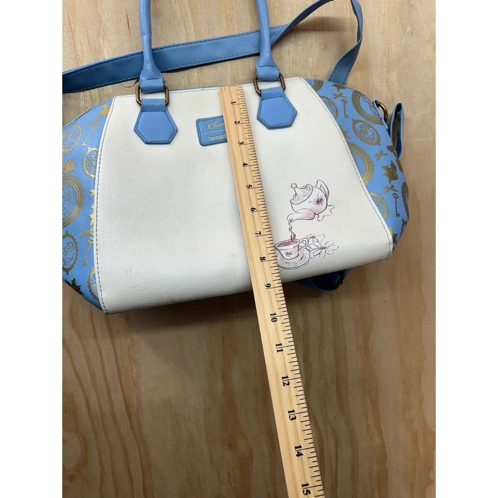 Disney Loungefly Alice in Wonderland Satchel Crossbody Bag Blue Gold Alice Dinah